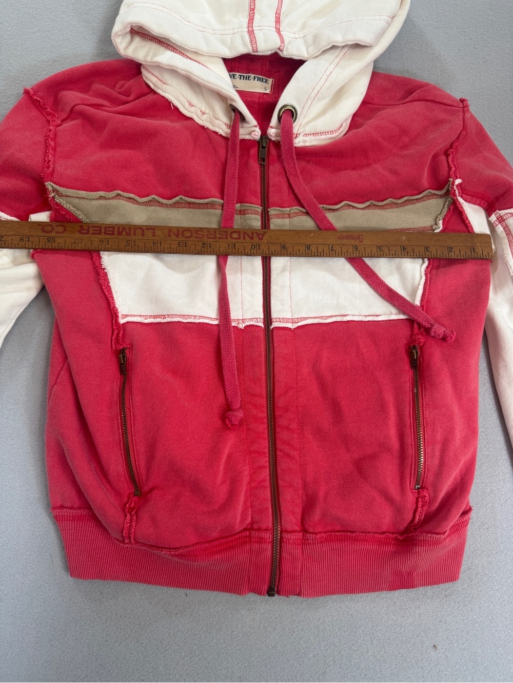 Free People We The Free Cori Moto Colorblock Zip Hoodie Jacket Small Festival - Picture 9 of 13